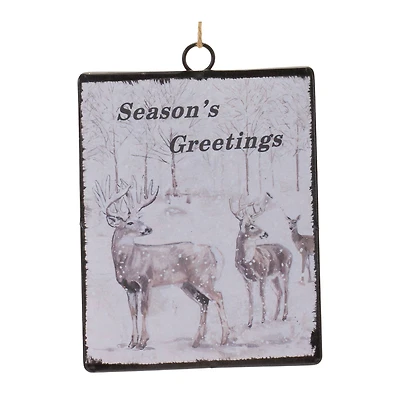 12ct. 6.25" Glass Seasons Greetings Deer Ornament Set