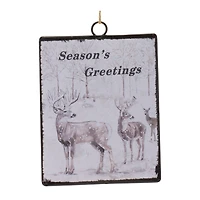 12ct. 6.25" Glass Seasons Greetings Deer Ornament Set