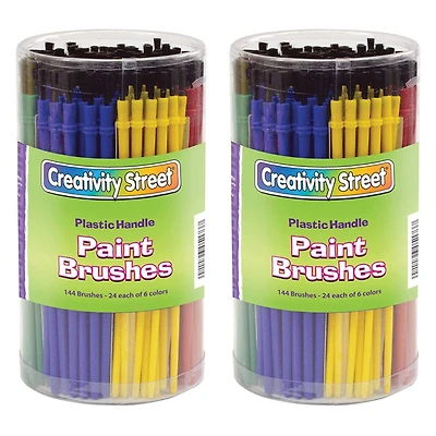 Creativity Street® Assorted Colors Plastic Handle Brushes, 2 Packs of 144