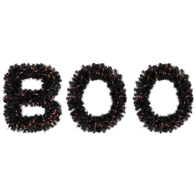 18" Lit Boo Sentiment Outdoor Halloween Sign