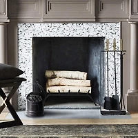 Mind Reader Small Black Fireplace Bucket With Shovel