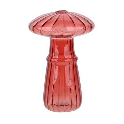 4.5" Burgundy Glass Mushroom Tabletop Décor by Ashland®