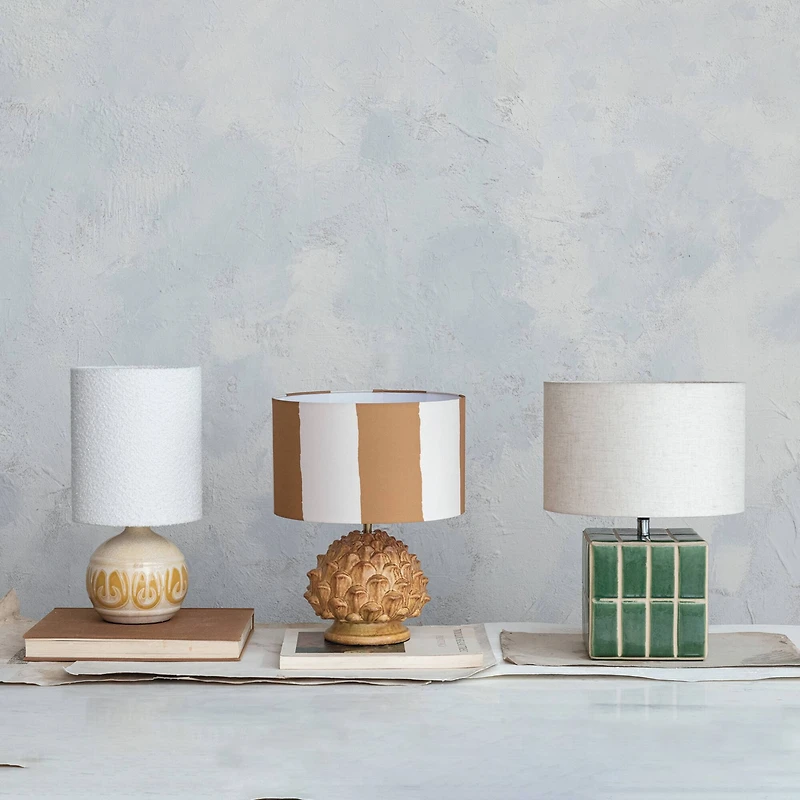 Hello Honey® 15" Green & White Ceramic Table Lamp