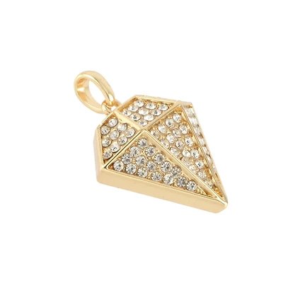 Gold Metal Diamond Pendant by Bead Landing™