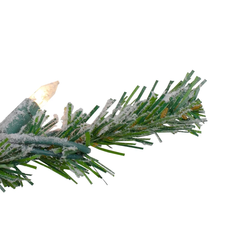 3ft. Pre-Lit Flocked Alpine Artificial Christmas Tree, Clear Lights