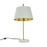 22" White Metal Modern Table Lamp