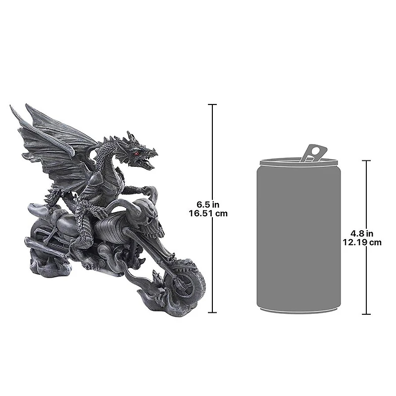 Design Toscano Biker Dragon on Skeleton Chopper Statue
