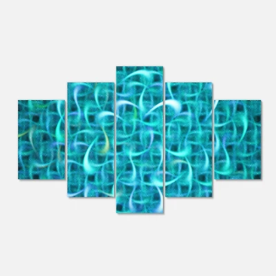 Designart - Turquoise Watercolor Fractal Pattern - Contemporary Art on Canvas