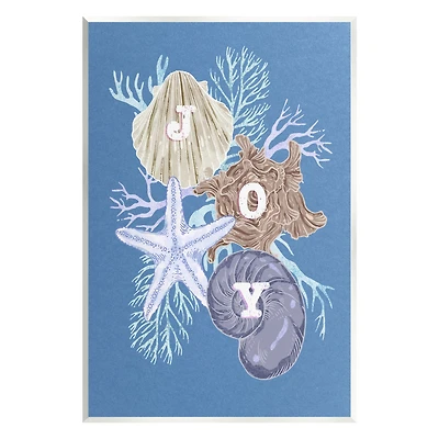 Stupell Industries Joy Nautical Holiday Seashells Wall Plaque Art
