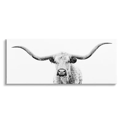 Stupell Industries Longhorn Cattle Gazing Modern Photography Canvas Wall Art