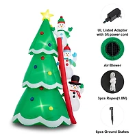 Glitzhome® 8ft. Lighted Inflatable Xmas Snowman Climbing Up Tree Décor