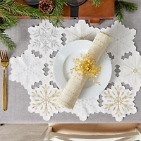 DII® Embroidered Snowflake Placemats, 4ct.