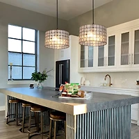 Hello Honey® Emma Capiz Black Finish Pendant Lamp