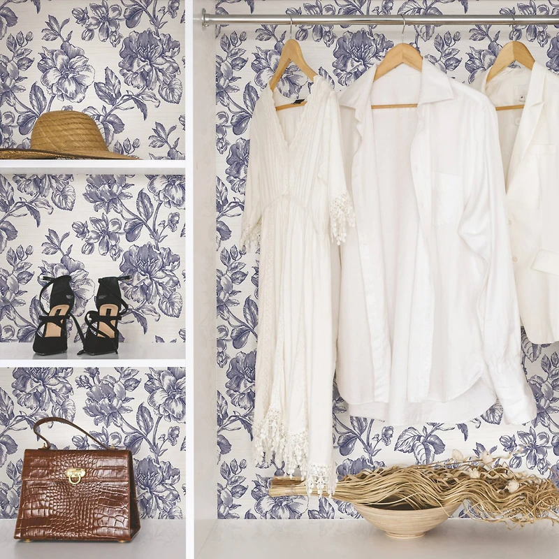 RoomMates Tamara Day Blue Flower Girl Peel & Stick Wallpaper