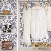 RoomMates Tamara Day Blue Flower Girl Peel & Stick Wallpaper