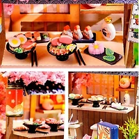 Wizardi Sakura Noodles Shop Miniature Dollhouse Roombox Kit