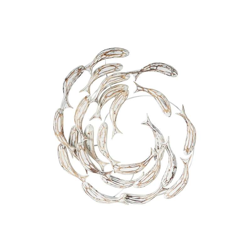 Silver Coastal Fish Wood Wall Decor, 32" x 28"