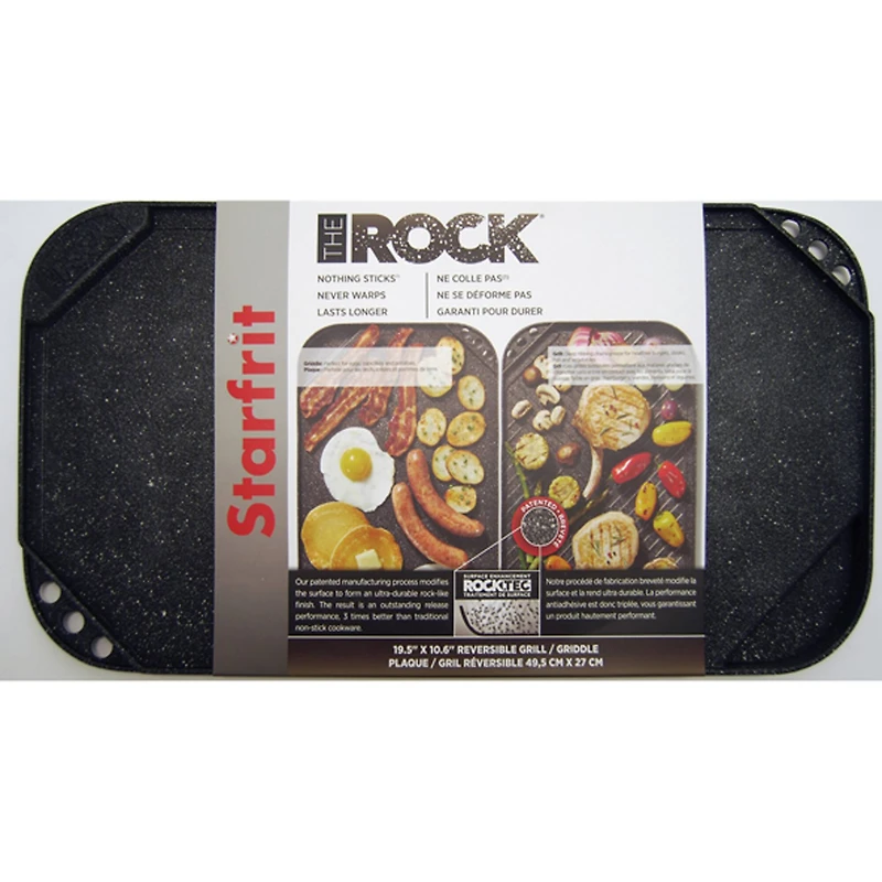 THE ROCK by Starfrit 10.6" x 19.5" Reversible Grill Griddle