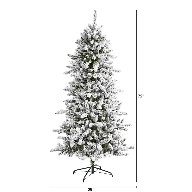 6ft. Unlit Flocked Livingston Fir with Pinecones Artificial Christmas Tree