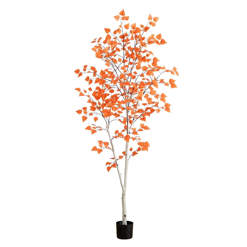 7ft. Autumn Paper Birch Artificial Fall Tree