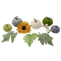 Pumpkins Berries Flowers & Leaves Thanksgiving Decor Set, 10ct.