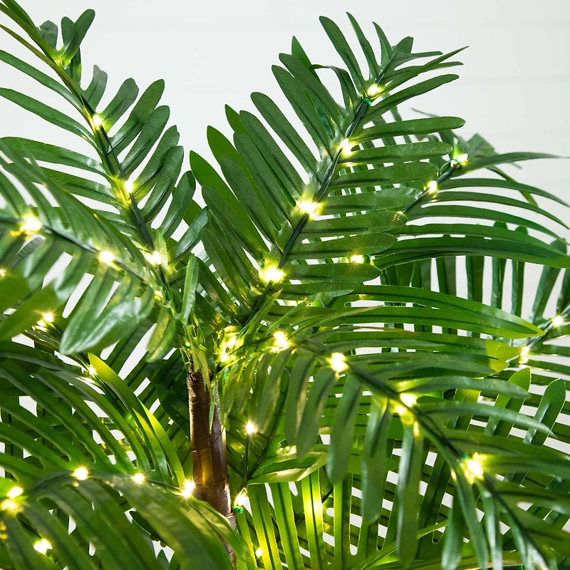 4ft. Pre-Lit UV Resistant Artificial Palm Tree with Warm White LED Lights