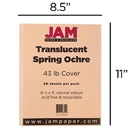JAM Paper Translucent 8.5" x 11" 43lb. Vellum Cardstock
