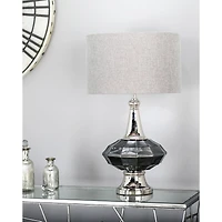 Silver Glass Traditional Table Lamp, 27" x 16" x 16"