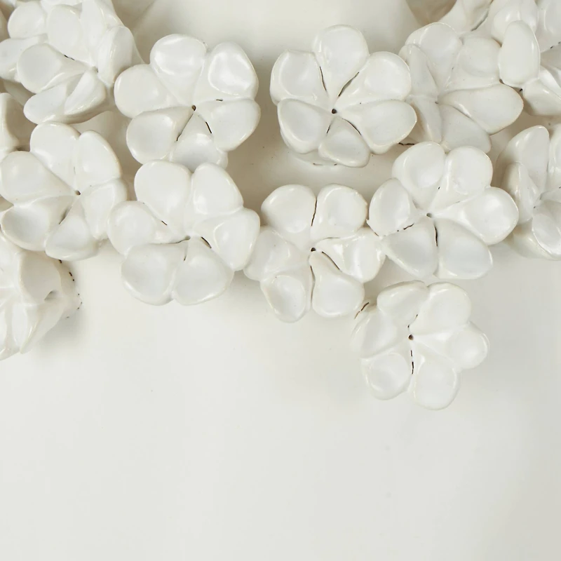 9" White Flower Decorative Ceramic Vase