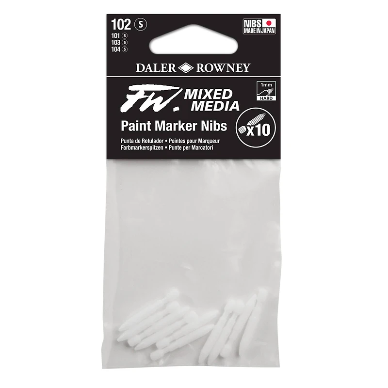 Daler-Rowney® 102 Small FW Empty Paint Marker 10 Nib Set