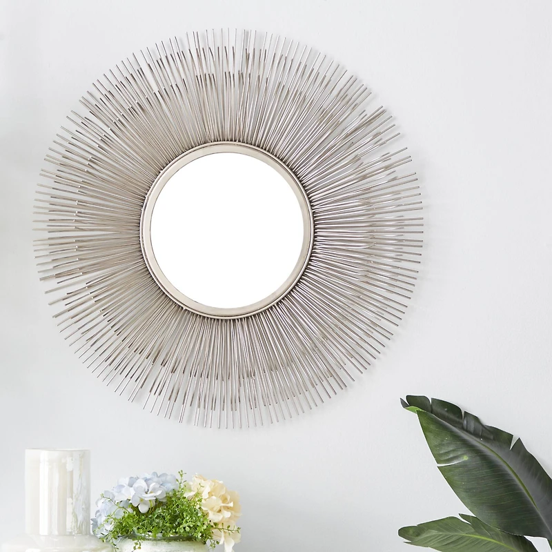 29'' Silver Modern Metal Wall Mirror