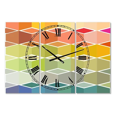 Designart 'Flanneur (Square) Oversized Mid-Century Multipanel Wall Clock