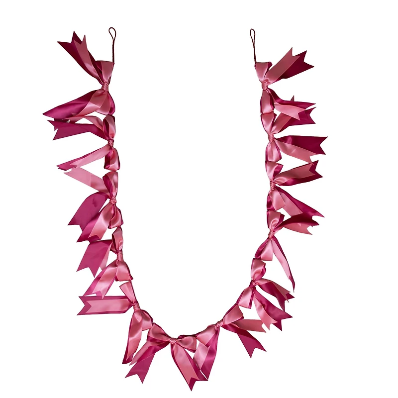 6ft. Pink Satin Bow Garland by Ashland®