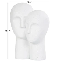 17" White Speckled Head Sculpture