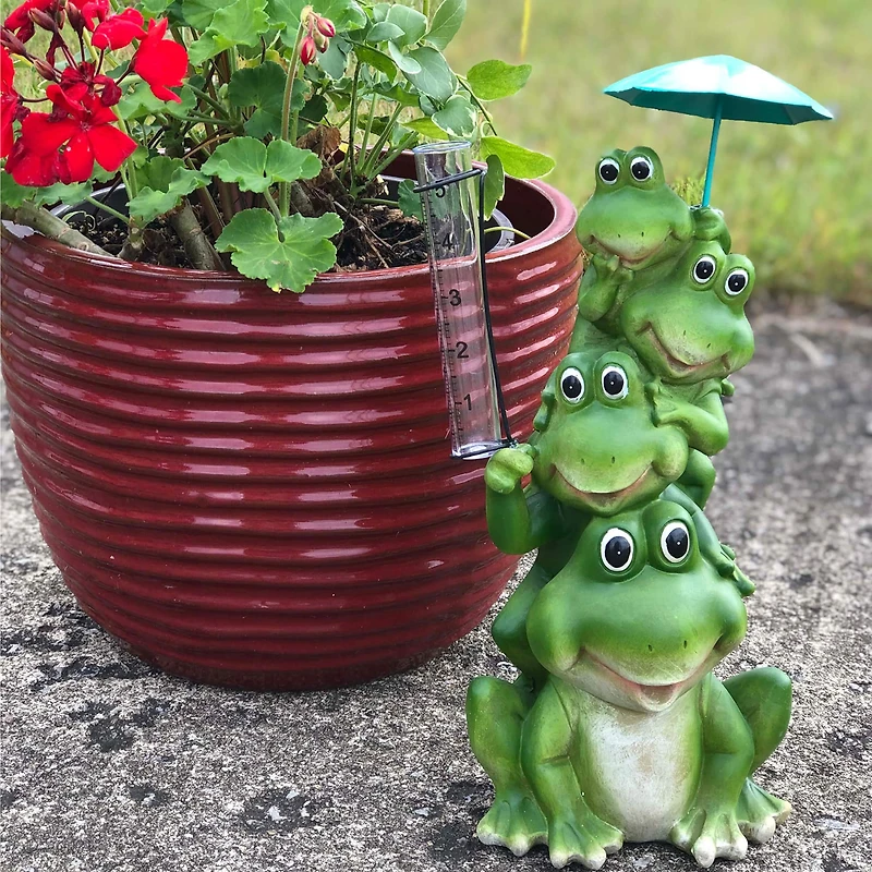 Santa's Workshop 14" Frog Rain Gauge Accent