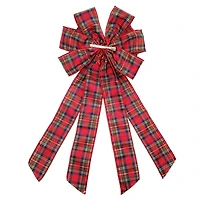 20.5" Red Tartan Plaid Tree Bow by Celebrate It®