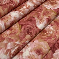 Feldman Floral Packed Pink Rose Cotton Fabric