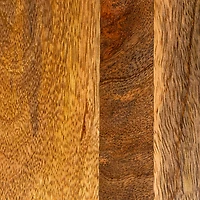 Hello Honey® 26" Natural & Gold Round Mango Wood Folding Cheese & Serving Board