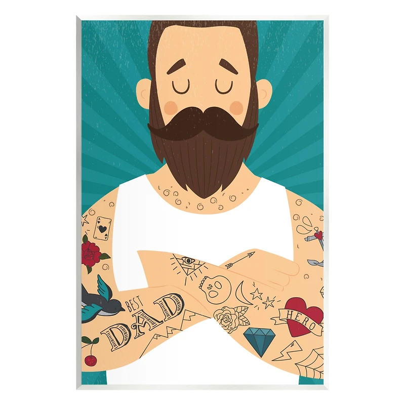 Stupell Industries Best Dad Father's Day Tattoos Wall Plaque Art
