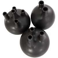 CosmoLiving by Cosmopolitan Black Round Ceramic Bud Vase Set