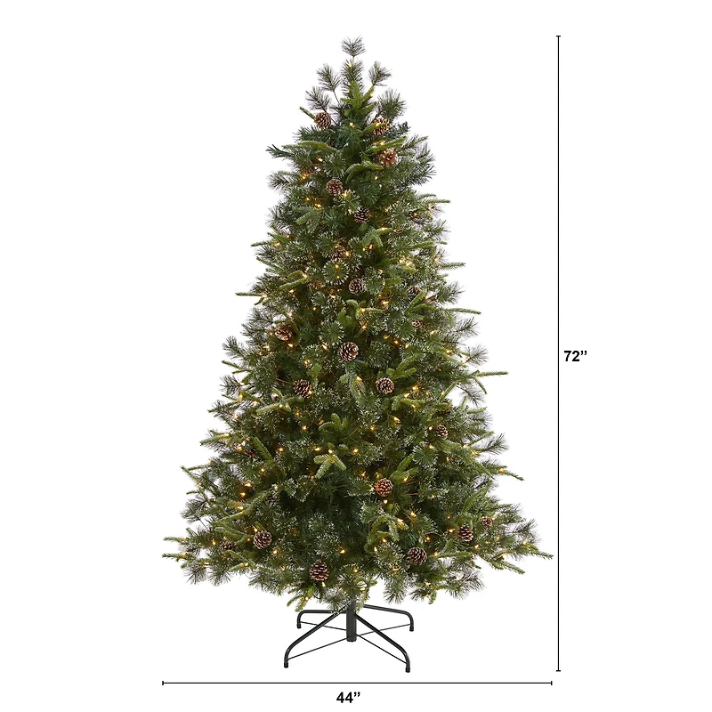 6ft. Pre-Lit Clermont Mixed Pine Artificial Christmas Tree, Clear LED Lights