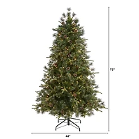 6ft. Pre-Lit Clermont Mixed Pine Artificial Christmas Tree, Clear LED Lights