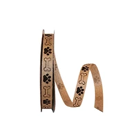 JAM Paper 5/8" x 25yd. Jute Dog Themed Ribbon