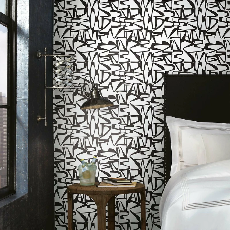 RoomMates Black Enigmatic Peel & Stick Wallpaper