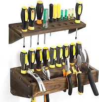 NEX™ Rustic Brown Solid Wood Tool Storage Box Organizer Set