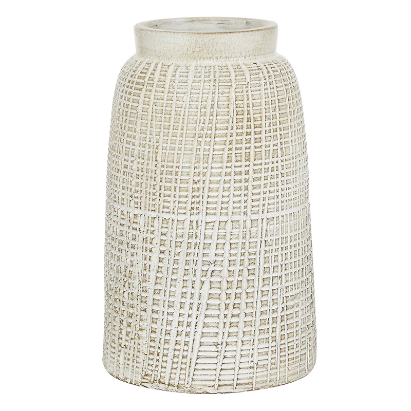 White Terracotta Coastal Style Vase