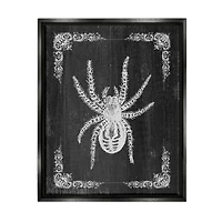 Stupell Industries Black & White Spider Framed Floater Canvas Wall Art