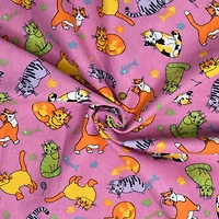 Feldman Pink Cats Cotton Flannel