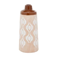 Tan Porcelain Traditional Vase 12" x 5" x 5"