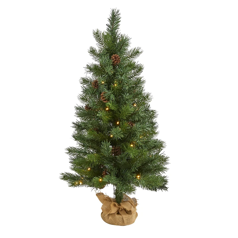 3ft. Pre-Lit Fraser Fir Natural Look Artificial Christmas Tree with Clear LED Light
